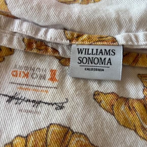 Williams Sonoma No Kid Hungry Croissant Apple Pie and Apples Tea Towel White Set - Picture 3 of 4